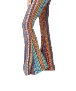 Wide Leg Pant Women Boho Flower Print Gypsy Bell Bottom Loose Wide Leg Flared Pants Long 3