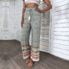 Boho Print Wide Leg Pants