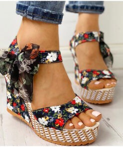 boho floral heels sandals