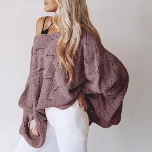 Boho Inspired batwing sleeeve sweater women fashion Sweaters women winter Pullover hollow out long sleeve jumper